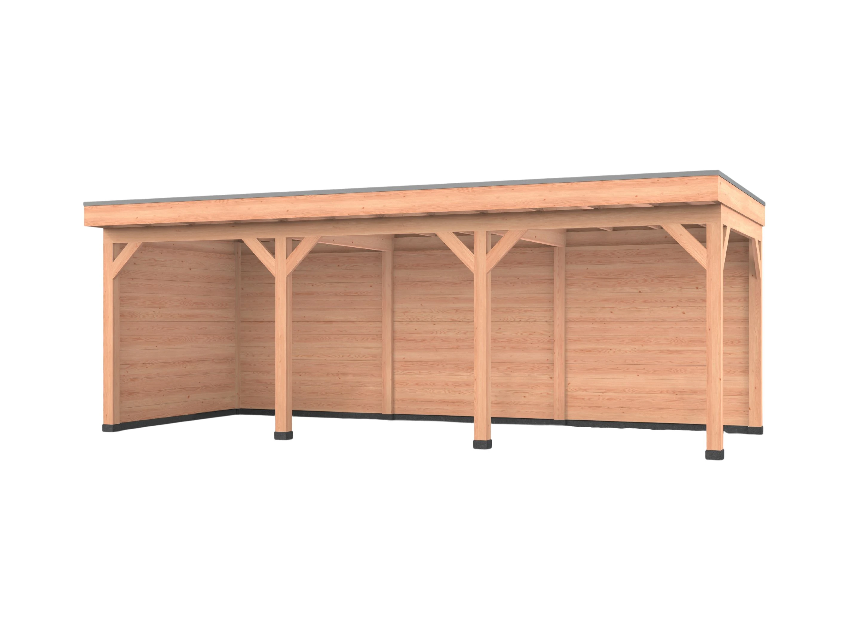 Douglas overkapping, 750 x 300, met achterwand en zijwand, Westwood Comfort Green - Afbeelding 1